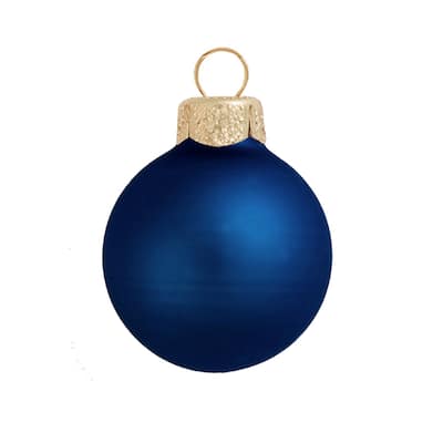 Matte Finish Glass Christmas Ball Ornament - 7" (180mm) - Midnight Blue