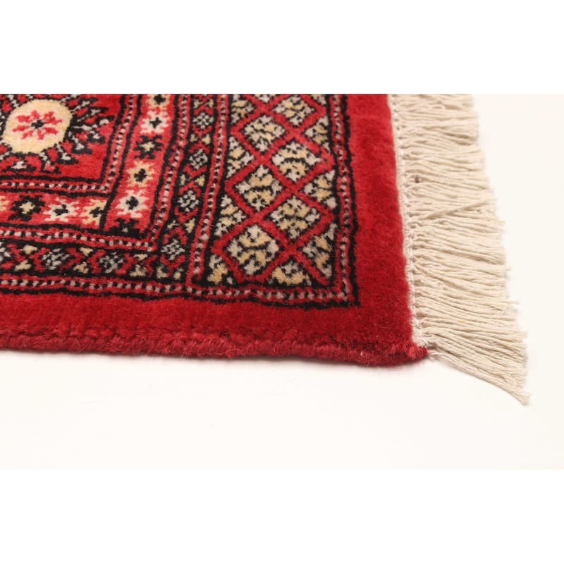 ECARPETGALLERY Hand-knotted Peshawar Bokhara Red Wool Rug - 4'8 x 6'10