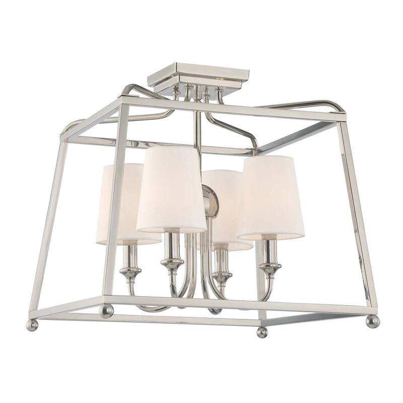 Libby Langdon for Crystorama Sylvan 4 Light Polished Nickel Ceiling Mount - 16'' W x 15.5'' H