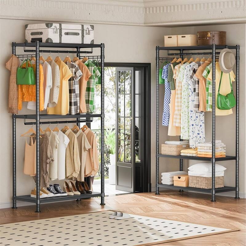 Garment Rack Hanging Clothes Heavy Duty Clothes Rack - 17.7"D x 29.1"W x 72.84"H