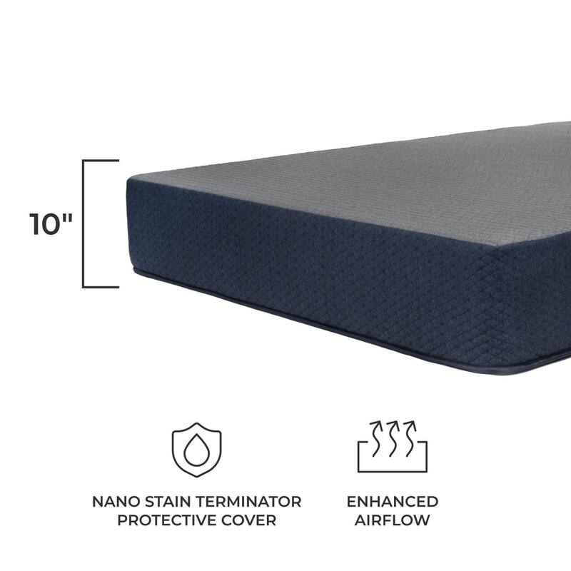 Dreamfoam Bedding Chill 10" Gel Memory Foam Mattress |RV Bunk 34x75