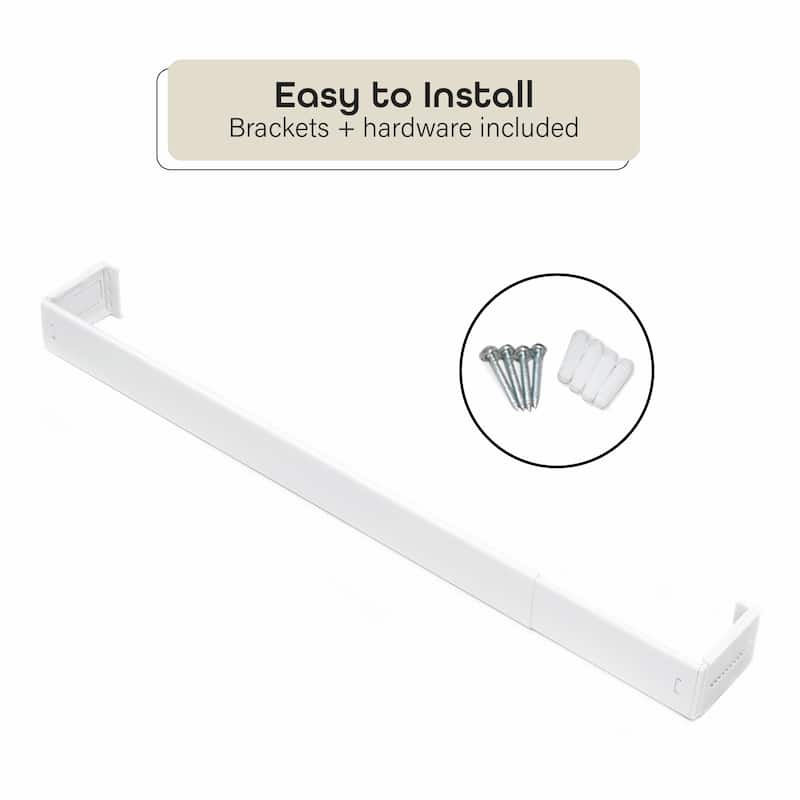 ACHIM Fantasia 2.5" - Wide Rod Pocket Curtain Rod - White