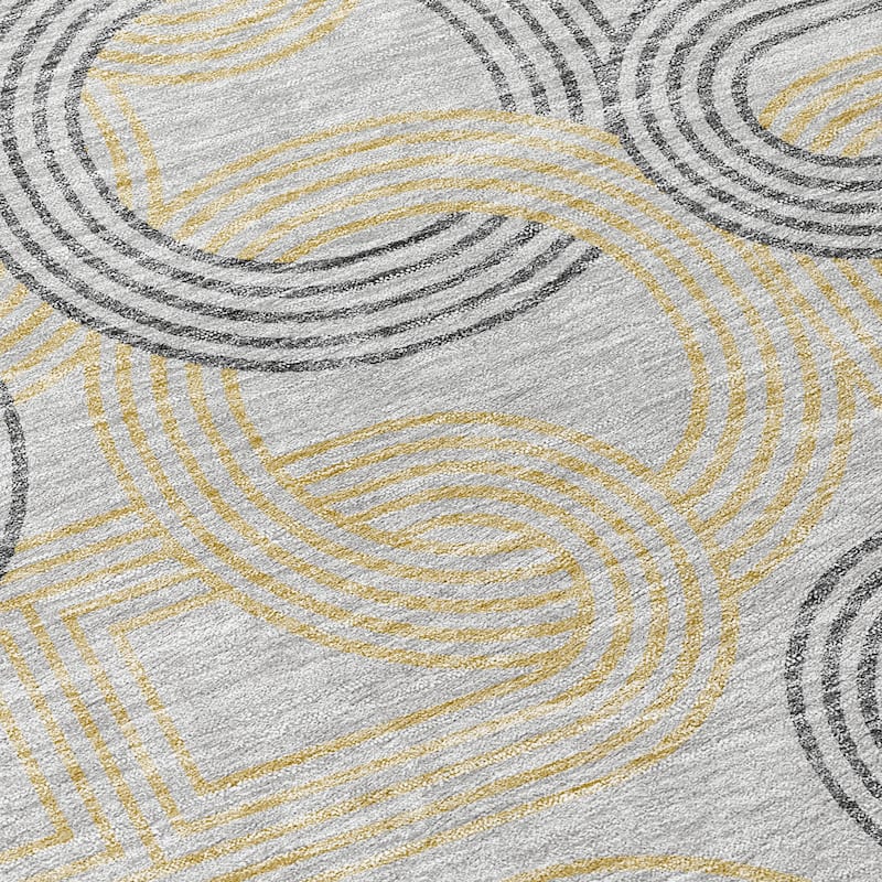 Machine Washable Indoor/ Outdoor Contemporary Geo Chantille Rug