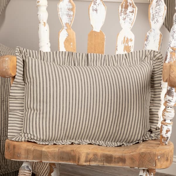 Sawyer Mill Ticking Stripe Pillow - Dark Creme/Coal Black
