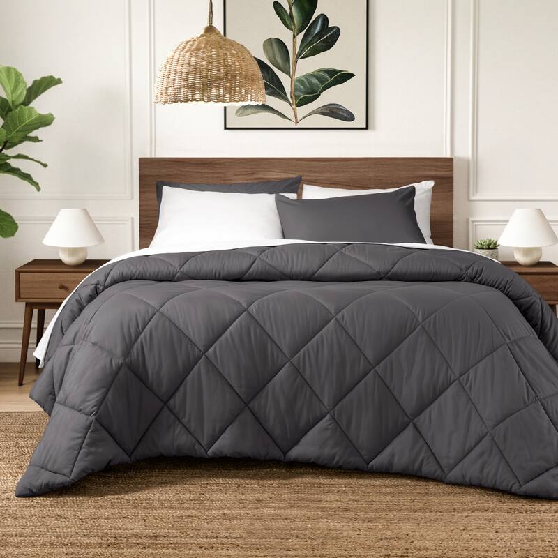 Ivy Union Microfiber Comforter Set - King - Forged Iron Grey - Diamond