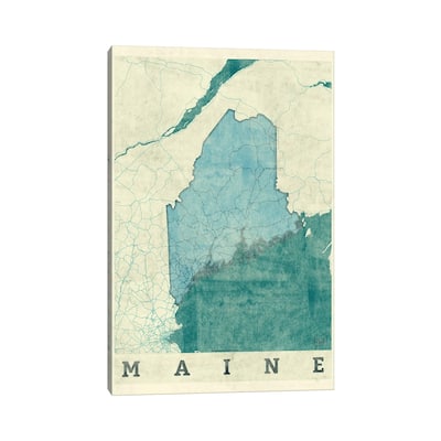 iCanvas "Maine Map" by Hubert Roguski Canvas Print