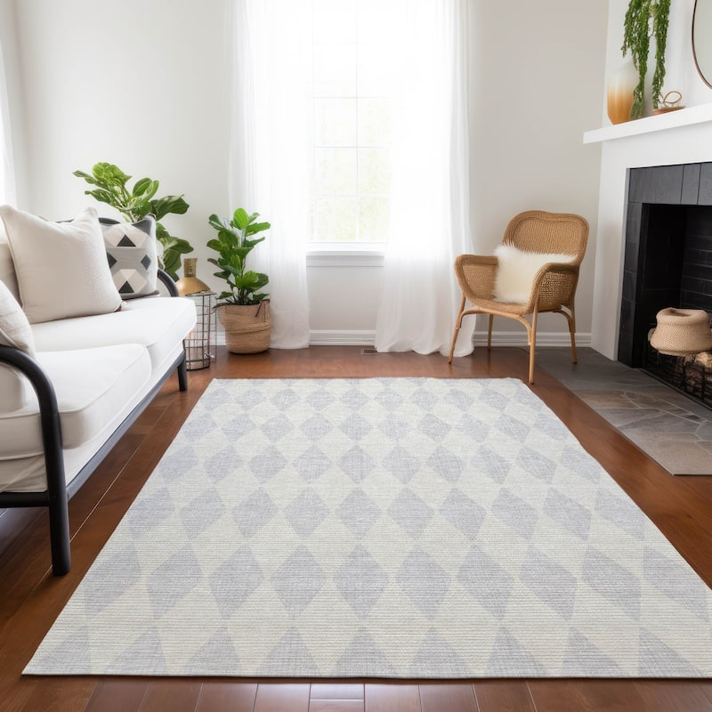 Machine Washable Indoor/ Outdoor Chantille Diamonds Rug
