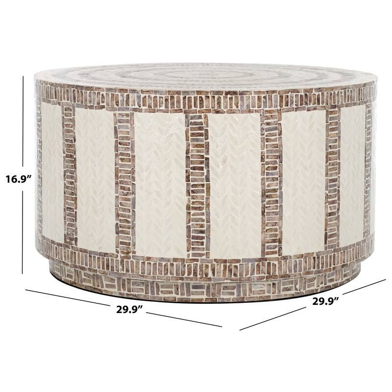 SAFAVIEH Keary Round Coffee Table (Fully Assembled) - 30"W x 30"D x 17"H