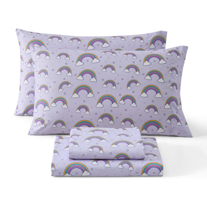 HLC.ME Printed Kids Bed Sheets - Patterned Bed Sheet Set - Wrinkle Resistant & Ultra Soft - For Mattresses up to 15 Inches Deep