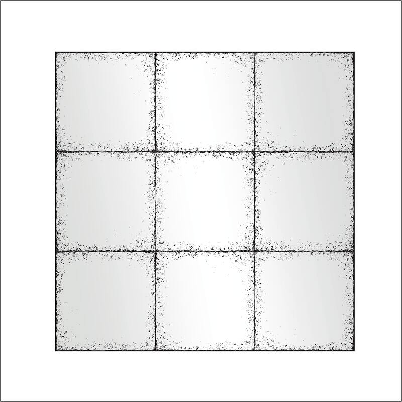 Square wall-mounted mirror - Black,White