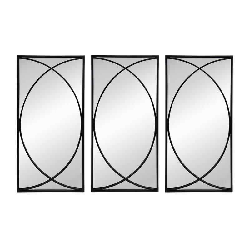 32" Rectangular Wall Mirrors with Black Frame, Home Decor for Living Room Bedroom Entryway - Black