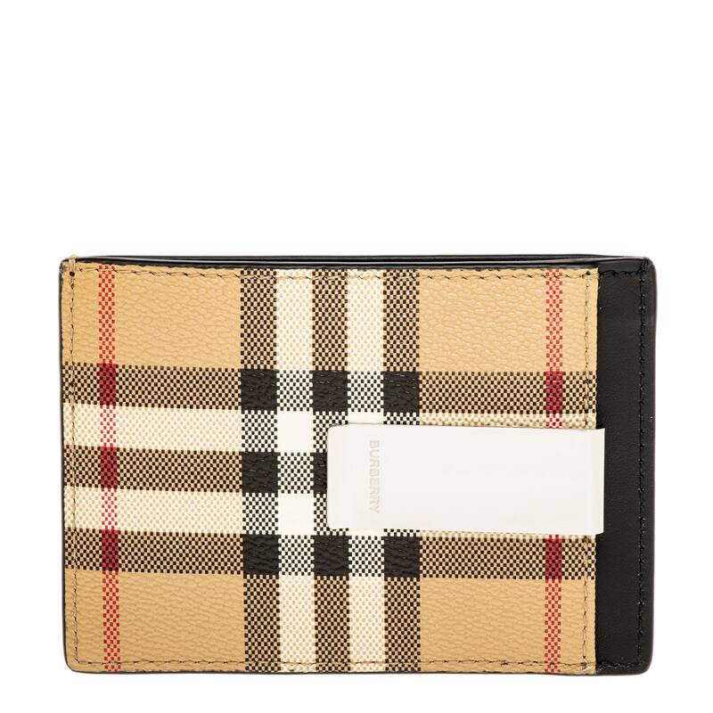 Burberry Men's Check Pattern Card Case