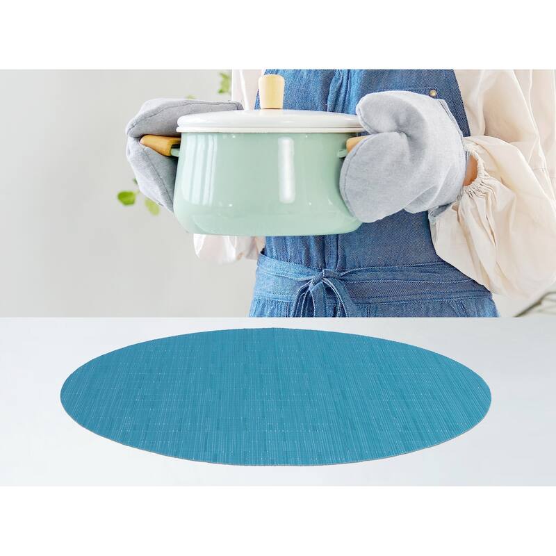 Placemats Set of 6 PVC Oval Placemats for Kitchen Dining Table Decor - 18*12.5Inch