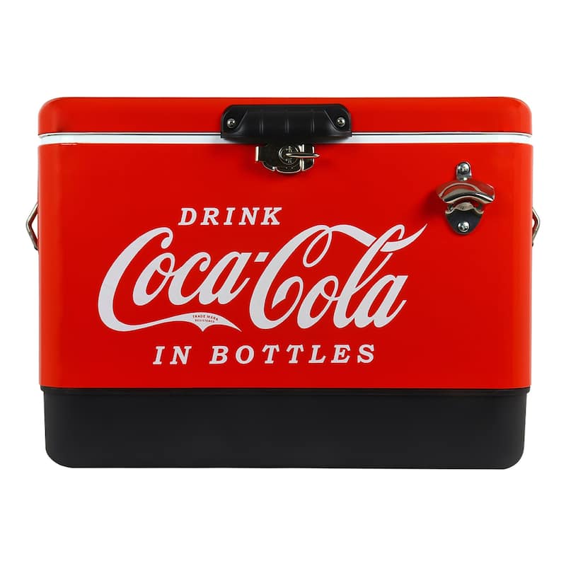 Coca-Cola Ice Chest Cooler with Bottle Opener, 51L (54 qt), 85 Cans - 51L /54 Quart