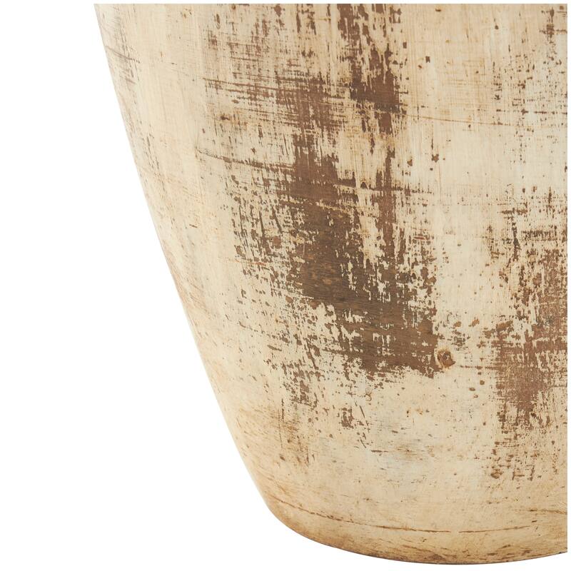 Brown Ceramic Antique Style Distressed Decorative Vase