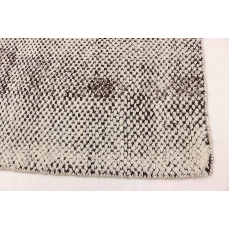 ECARPETGALLERY Hand-knotted Tangier Light Grey Wool Rug - 5'3 x 7'9