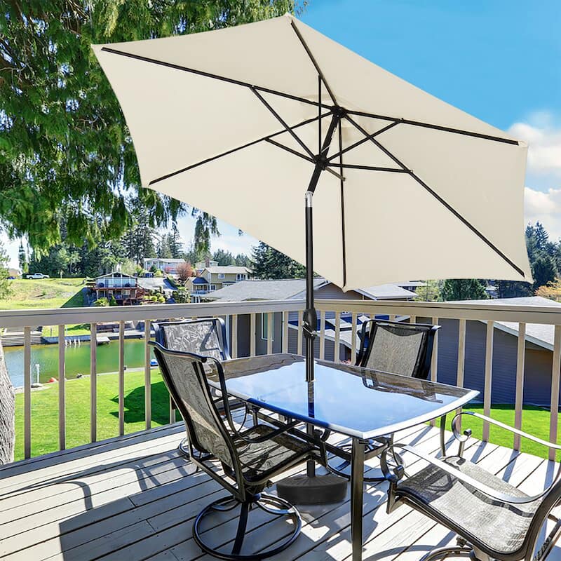 Ainfox 9ft Outdoor Patio Umbrella Without Base for Garden, Patio, Swimming Pool - White