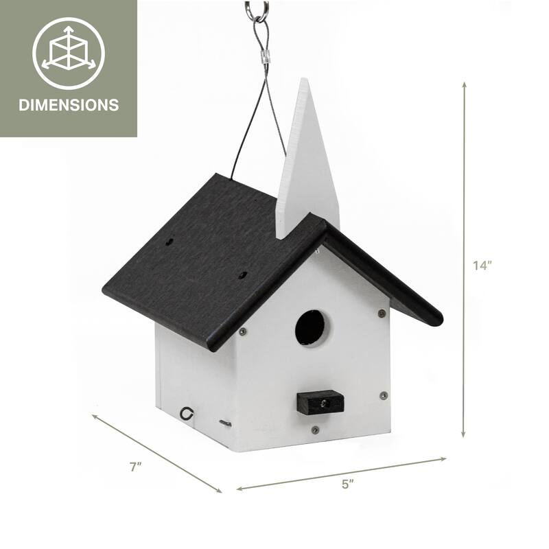 OUTDOOR LEISURE PRODUCTS Model GM31BKW Church Wren Bird House Made of High Density Poly Resin