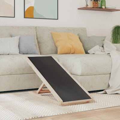 vidaXL Dog Ramp Gray 39.4"x15.7" Solid Wood Fir - 39.4" x 15.7"