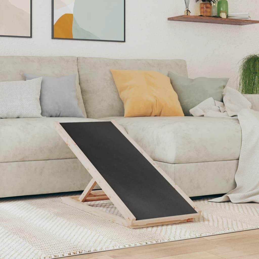 vidaXL Dog Ramp Gray 39.4"x15.7" Solid Wood Fir - 39.4" x 15.7"