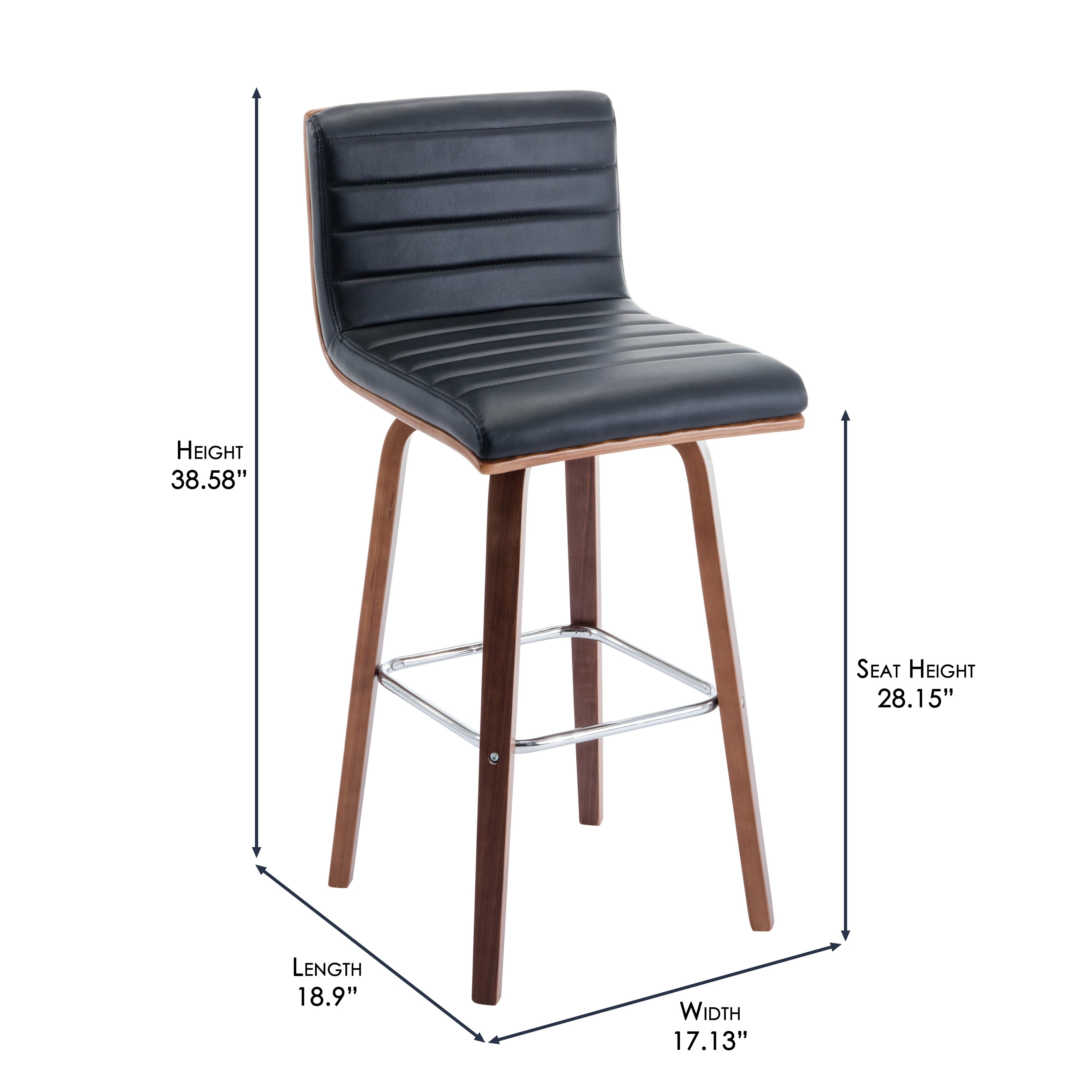 Porthos Home Bar Counter Stools Pu Leather Upholstery Wooden Legs On Sale Overstock 21799788 Black