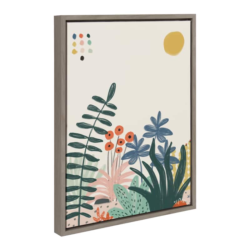 Kate and Laurel Sylvie Zen Garden 2 Framed Canvas by Kelly Knaga