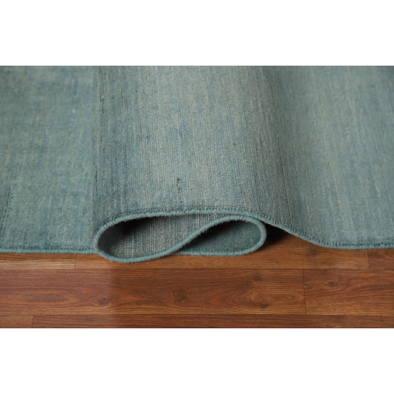 Aqua Blue & Green Modern Gabbeh Oriental Area Rug Handmade Wool Carpet - 4'10" x 6'10"