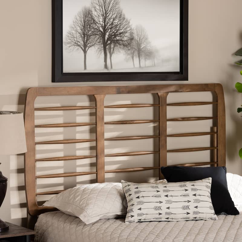 Carolyn Mid-Century Ash Walnut Finished Wood Headboard