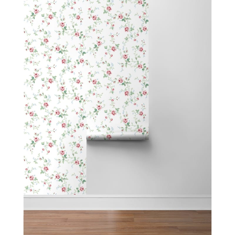 NextWall Blossom Floral Trail Peel and Stick Wallpaper