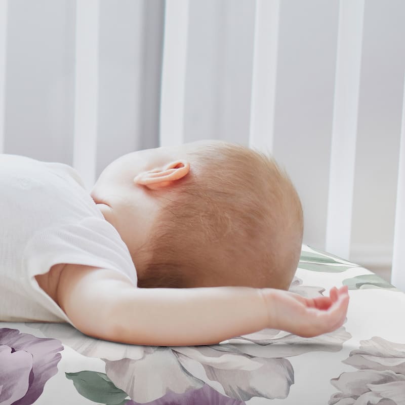 Sweet Jojo Designs Boho Shabby Chic Floral Girl 2P Baby Bassinet Fitted Sheets Solid Purple Ivory Bohemian Vintage Watercolor