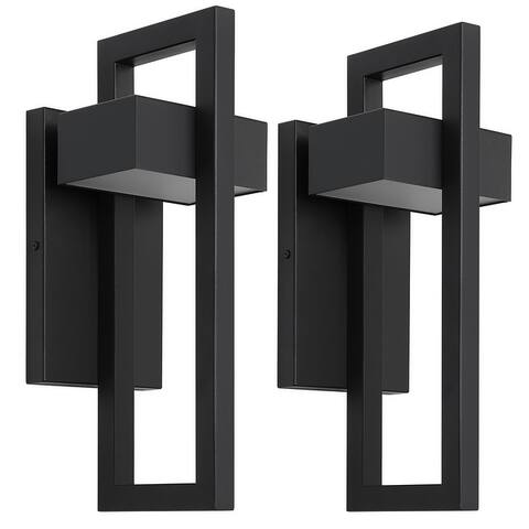 Integrated LED Black/White Aluminum Outdoor 1-Light Wall Sconce
