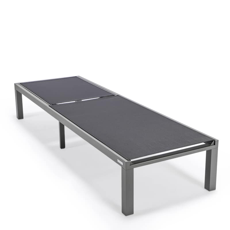 Aluminum Beach Pool Sun Lounge Chair Sling Mesh Fabric Reclining Stackable Lounger Chair