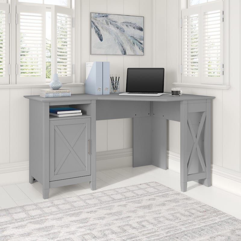 Bush Furniture Key West 54W Corner Computer Desk with Storage