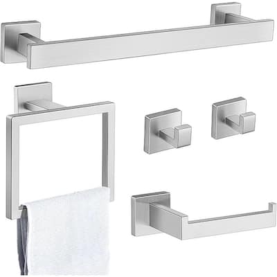 5-Piece Bathroom Accessories Set, 16 Inch Bathroom Hardware Towel Bar Set for Wall-Mounted Bathroom