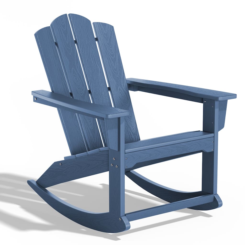 HDPE All Weather Patio Rocking Chair with Wide Armrest