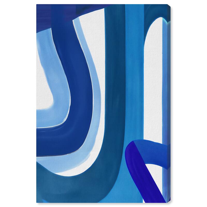 Wynwood Studio Canvas Abstract Greek Waves II Blue and Modern & Contemporary Wall Art Canvas Print