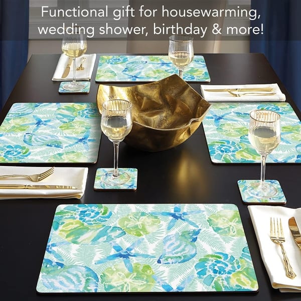 Isla Mona Coastal Premium Decorative Hardboard Cork Back Tabletop
