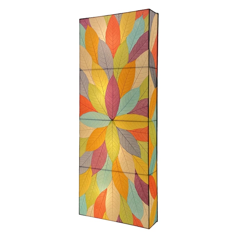Eangee Handmade Sunburst Panel Wall Lamp, Cocoa Leaves Shade, 22 x 6 x 58 in. - 22 x 58 x 6 in