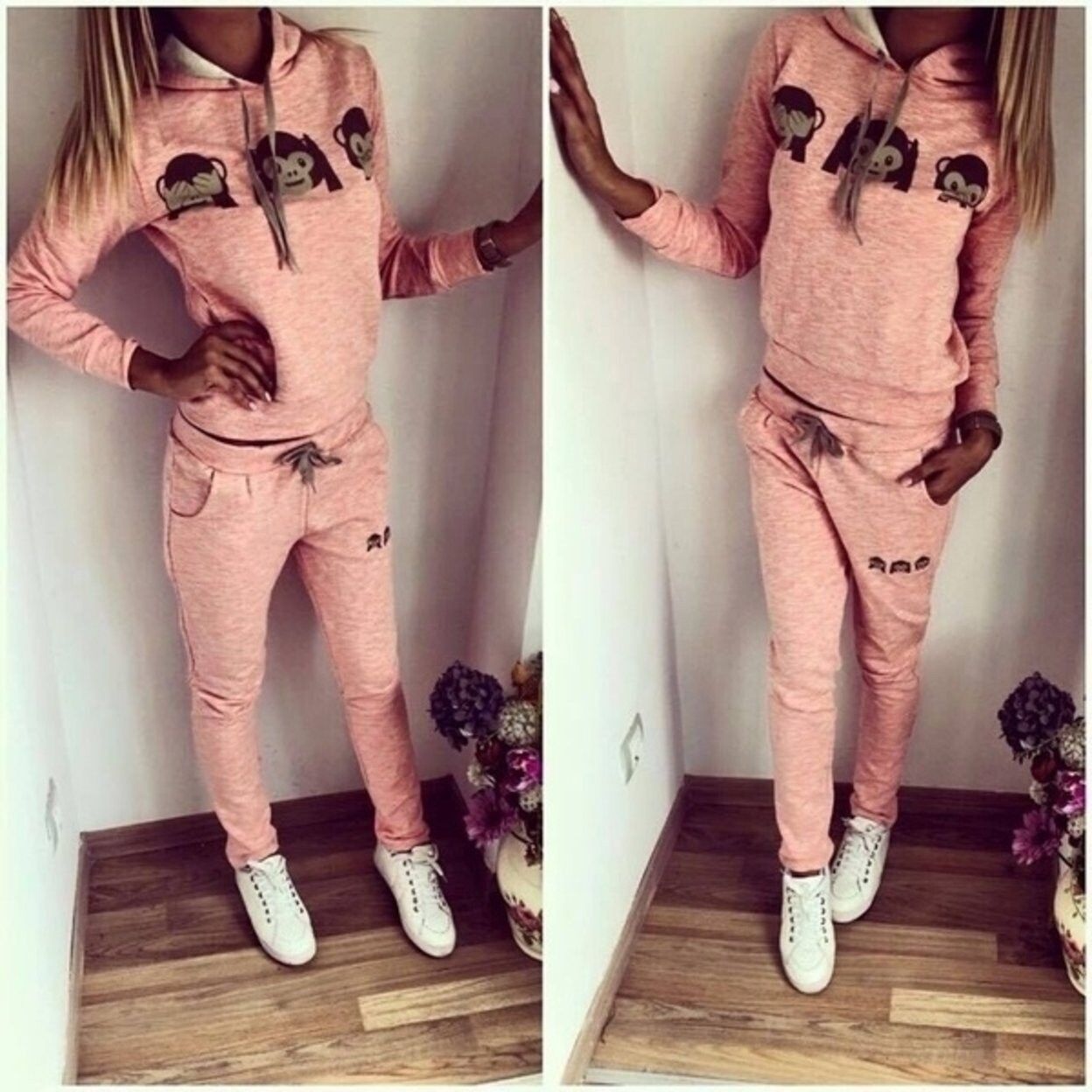 Shop 2pcs Womens Casual Sport Tops Sweatshirt Pants Sport Suit