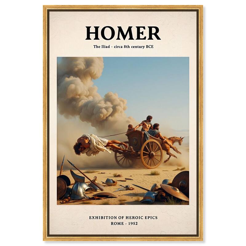 Iliad Illustrated Canvas by Art Remedy - Gold - 36" x 54"