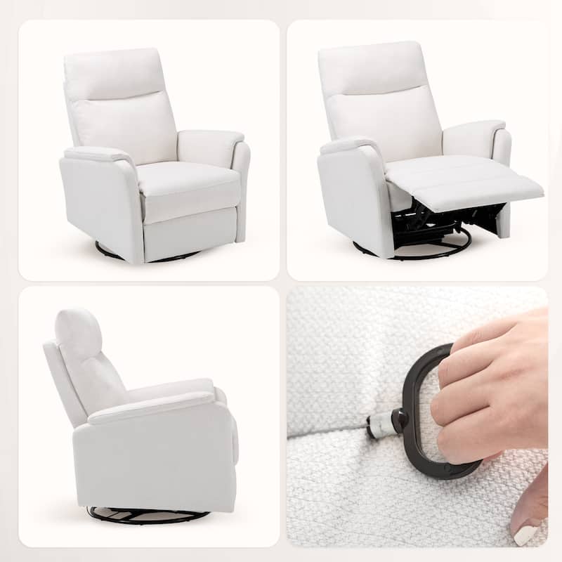 Fabric Recliner Sofa Chair Swivel Rocking Footrest-Single Seat for Living Room