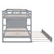 preview thumbnail 12 of 10, Full Over Full Bunk Bed with Twin Trundle & Stairs, Wood Bunk Beds with Storage Drawers & Guardrail for Kids Teens Adults, Grey