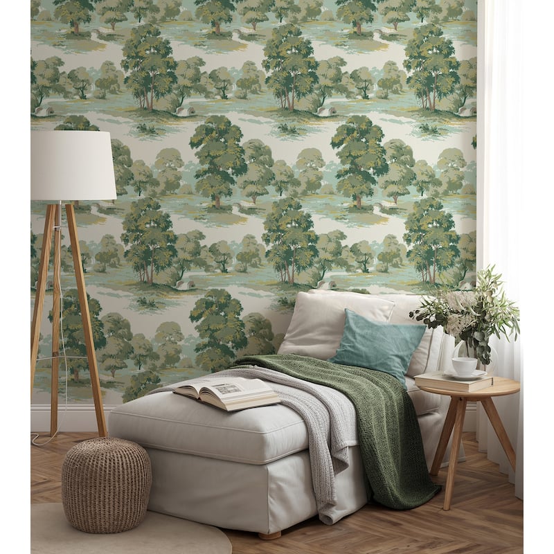 Sherwood Green Glade Wallpaper