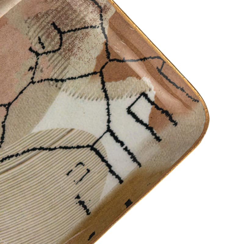 Abstract Enameled Metal Trays