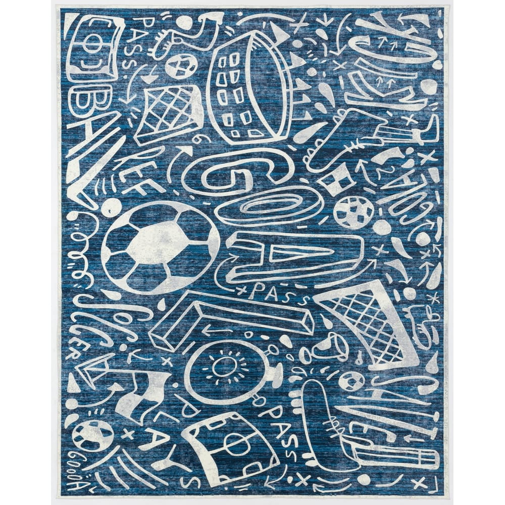 Katie Merz SPORTSGLYPHS Soccer Area Rug