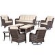 preview thumbnail 88 of 91, Outdoor Patio Furniture Set Brown Wicker Patio Conversation Seating Sets