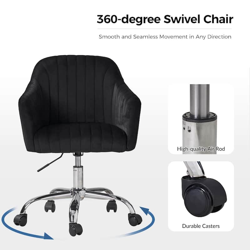 Gerhard Modern Velvet Task Chair - 360 Degree Swivel by HULALA HOME