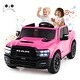 preview thumbnail 2 of 38, Gymax 24V 2 Seater Ride on Truck w/Remote Control 3 Speeds Bluetooth Pink