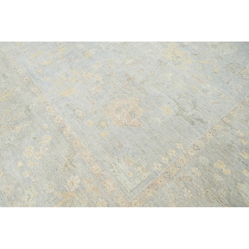Hand Knotted Afghan Oushak Wool Traditional Oriental Area Rug Slate