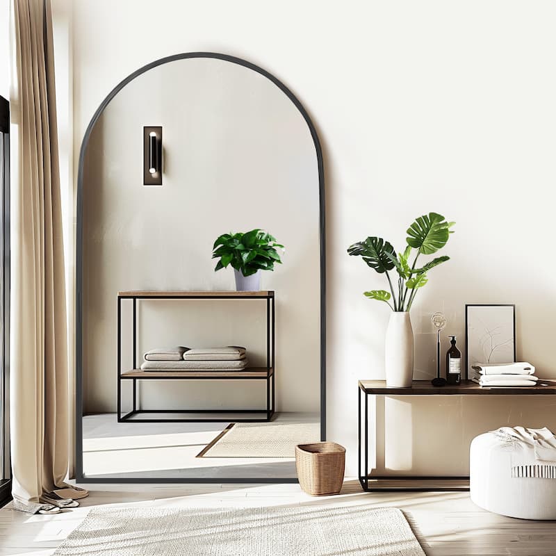 Arched Mirror Modern Full-length Mirror Floor Mirror - 67*40 - Black